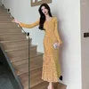 Casual Dresses V Neck Pink Sequins Evening Dress 2024 Spring High End Elegant Women's Slim Fit Annual Meeting Glitter