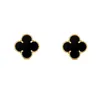 Klassiek ontwerpmateriaal Fidelity oorbellen Vanly Gold High Single Flower oorbellen voor dames Agate Jade met gemeenschappelijke Cliek