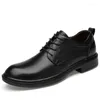 Lässige Schuhe Herren Derby Uniform Kleid Oxford Formale Kuh Echtes Leder Low-Top-Schnüre-up-Arbeitssicherheit plus großer Spring-Round-Toe