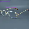 Draad C -brillen Letsel Kleine vierkante randloze oogglazen frames Vintage brillen Spectacles Desinger Carter Clear Optical Fill Recept