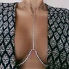 Kostuumaccessoires Nieuwe Fashion Rhinestone Women's Sexy Shining Crystal Bra Chain Nightclub Party Wear Sieraden Accessoires