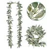 Decoratieve bloemen 10 pc's kunstmatige ingekrachtige lammeren oorbladeren met 6,7 ft slinger - succulent