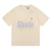 Rhude Mesn T Shirt High Street Shorts Shantuits Diseñador de manga de algodón de manga de algodón de manga de moda