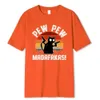 Camisetas para hombres Pew Maakas Baby Black Cat with Two Guns Tshirts Men Fashion Algodón Camisetas Summer tops suaves y transpirables Y240429