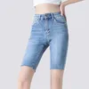Jeans femminile yitimuceng blu per donne 2024 cortometrali per motociclisti casual alla moda abbina
