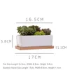 Planters POTS 1 Uppsättning av minsta storlek Rektangulär vit keramisk adsorption Växtpotten Tablettblomma Zakka Hemdekoration (1 POT+1 TRAY) Q240429