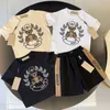 Designer Baby Kids Cotton T-shirts et shorts ensembles Brand Boys Girls Clothes Summer Classic Check and Bear Luxury Tshirts and Shorts