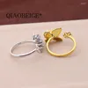 Clusterringe Qiaobege 925 Silber Original Montage Pearl Ring Leere Design für Frauen Schmetterling DIY Accessoire -Komponente