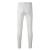 Sokotoo Mens White Retach Rust Biker Jeans Slim Skinny Плиссированные лоскутные джинсовые штаны 240420