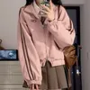 Deeptown Vintage Y2K Pink Suede Veste Femmes Fashion Corée Streetwear Bomber Cropped Vestes Japonais Style College Spring Coat 240428