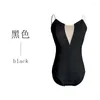 Leggerte per palle da ballo Donne donne Summer Sling V-Neck Gymnastics Black White Professional Dance Costumi per adulti