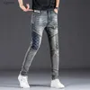 Heren jeans lichtgewicht luxe heren slank fit retro stijl jeans sexy motorfiets trend jeans elastische blauwe straatjeans;WX