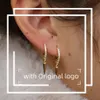 2019 Korean Style Gold Filled Dangle Cone Stud Earrings For Girls Women Simple Cute Studs Jewelry Pave Tiny Cz Punk Boys Brincos Love Gifts 154