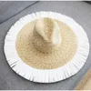 ワイドブリム帽子バケツ帽子レディースストラバットワイドブリムビーチCフォルディングトラベルUV保護帽子ファッションビーチビッグイーブハットJ240429
