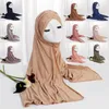 Ethnic Clothing Muslim Hijab Solid Color Wavy Diamond Long Scarf Strapped Shawl Middle Eastern Soft Multi-Color For Women