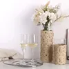 Vase Light Luxury Hydroponic Glass Vase Desktop Advanced Leather Leather Flower Restaurant Sample Room Decoration