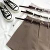 Kobiety szorty eleganckie biura z pasami swobodnymi kobietami A-line High talia krótki vintage na spodnie Summer 2024