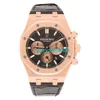 Luxury Watches APS Factory Audemar Pigue Royal Oak Chronograph Chocolate Dial Couro marrom 26331 ou Stjr