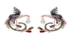 Bling colorido de zircão chinês phoenix brincos brincos de casamento de brincos para mulheres gril presente1586718