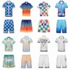Casablanca Designer Mens T Shirt Set Summer Masao San Print Women Travel wakacyjny Shorts Koszulka luźna zwykła jedwabna koszula wysokiej jakości para tshi x5Rw#