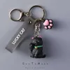 Keychains Lanyards süße Katze Keychain Creative Cat Claw Schlüsselbund Mädchen Ins Koreaner exquisites Schlüsselring -Anhängerbeutel Zubehör Telefon Charme Geschenk Q240429