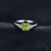 Ленточные кольца ювелирные изделия 1.1ct Natural Peridot 925 STERLLSILVER Solitaire R Для женщин модного драгоценного камня Weddgift J240429