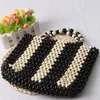 Customingstring Ins Black White White a strisce fatte con perline di perline Personalizzazione semplice perle in legno casual intrecciata da donna