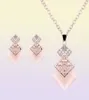 Pink Jewelry Gold Plated Necklace Set Fashion Square Diamond Wedding Bridal Costume Jewelry Sets Party Ruby JewelrysNecklace Ea7336091