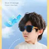 PUAIS SUNGLASSES ENFANT LES ENFANTS MATÉRIAU SOIL UV400 GARGARDEZ LES VERRES SUR 100% Protéger les garçons Eye Square Square Light Wear Shades 240417