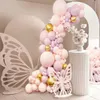 Różowy motyl balon girland arch arch