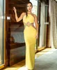 Casual Dresses Yellow Color Women Sexy Off The Shoulder Crystal Bodycon Bandage Long Maxi Dress Celebrity Red Carpet Evening Party