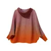 Women's T Shirts COZOK Pleated Gradiented Color Women Print Tops 2024 Autumn Fashion Batwing Sleeves Casual T-shirt Female Trendy WT209