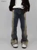 Heren jeans s-3xl heren contrast kleur hiphop Amerikaanse stijl populaire tiener volledige match dagelijkse vitaliteit eenvoudige pocket dweil broek wx