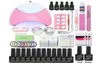 Set di chiodi con lampada a led UV 36W a 12 colori gel per chiodo per chiodo acrilico kit per unghie acrilico basare top coat gel di manicure strumenti di manicure set6924714