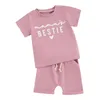Vêtements Ensembles de vêtements d'été pour les petites filles de bébé mamas IE T-shirt Short Infant 3 6 12 18 24 mois 2T 3T 4T