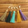 Keychains Lanyards Norkeer New Fashion Tassel Keychain Womens mignon Sac de porte-clés Pu en cuir Pu Car Keychain Edge Bijoux Q240429