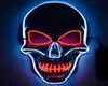 2022 Nieuw Halloween -kleur LED Cold Light Skull Mask voor vrouw en man py schedelglow masker wit oranje lichtmasker cosplay1703447
