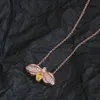 18k Gold plattiert silberne Honigbienenschmuck Frauen Anhänger Halsketten Kette Link Luxus Herz Anhänger Halskette Custom Love Top -Qualität Hochzeitsfeier Großhandel Geschenk Cool