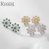 Rakol EP5603 YENİ MÜLE TINY 4 RENKLİ ZIRCON MOISSANITE S925 STERLING Gümüş Bakır Saplama Küpe Toptan Ücretsiz Kargo