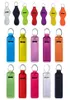 Neoprene Chapstick Holder KeyChain Party Favor Solid Color SubliMation Lip Balm Holder Tracker Lipstick Pouch Metal Keyring6299253