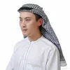 Berets Men Arab Shemagh Keffiyeh Scarpe musulman Turban Moyen-Orient Desert Hijab Head Wrap avec Costume de corde Aqel 138 cm