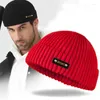 Berets Men Skullcap Street Style Hip Hop Failies Brimless Worbgy Melon Cap Mankiet Docker Fisherman Hats Winter Knitted Bonnet