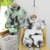 Clothing Sets Western Baby Boys Boutique 2024 Korean Style Halo Dyeing Turn-down Collar Short Sleeve Shirts And Shorts Boy Outfit Set