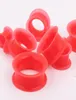 Body jewelry F30 48pcslot mix 12 size fashion silicone ear plug gauge double flared flesh tunnel3109785