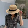 Wide Brim Hats Bucket Hats Classic Beach Hat Ribbon Bow Rowing Hat Wide Brim Summer Sun Hat Womens Wheat Str C Kentucky Dey Hat J240429