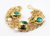 Guaiguai sieraden 4 strengen natuurlijke witte parel groen kristal goud kleur vergulde kralen ketting armband handgemaakt voor vrouwen8553002