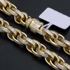 Nuovo design Bling Rapper Gioielli Hip Hop Men da 10 mm Sterling Sier VVS Baguette Baguette Moissanite Diamond Iced Out Twist Rope Chain