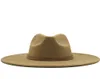 女性用の広いブリムフェドーラ帽子ソリッドカラーウール男性秋冬パナマギャンブルグレージャズキャップQ12167660819