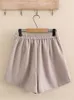 Plus Size Womens Clothing Woll Shorts Elastic Taille Button Dekoration Großer Mini für vollbusige Dame Winter 240420