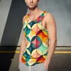 Men's Tank Tops Color Vintage Geometric Daily Top Abstract Art Gym Males Design Cool Sleeveless Shirts Plus Size